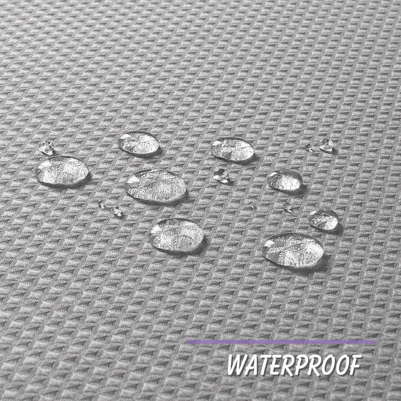 Home Queen Grey Waffle Bathroom Window Curtains, Short Water Repellent Rod Pocket for Small Kitchen Window, 36 W X 24 L Inch Each - Image 3